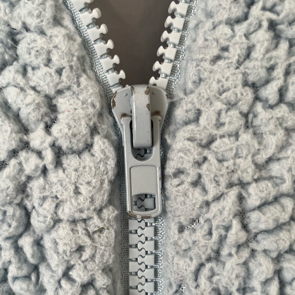 UO Willow Fuzzy Blue Drawstring Teddy Jacket - Picture 14 of 16